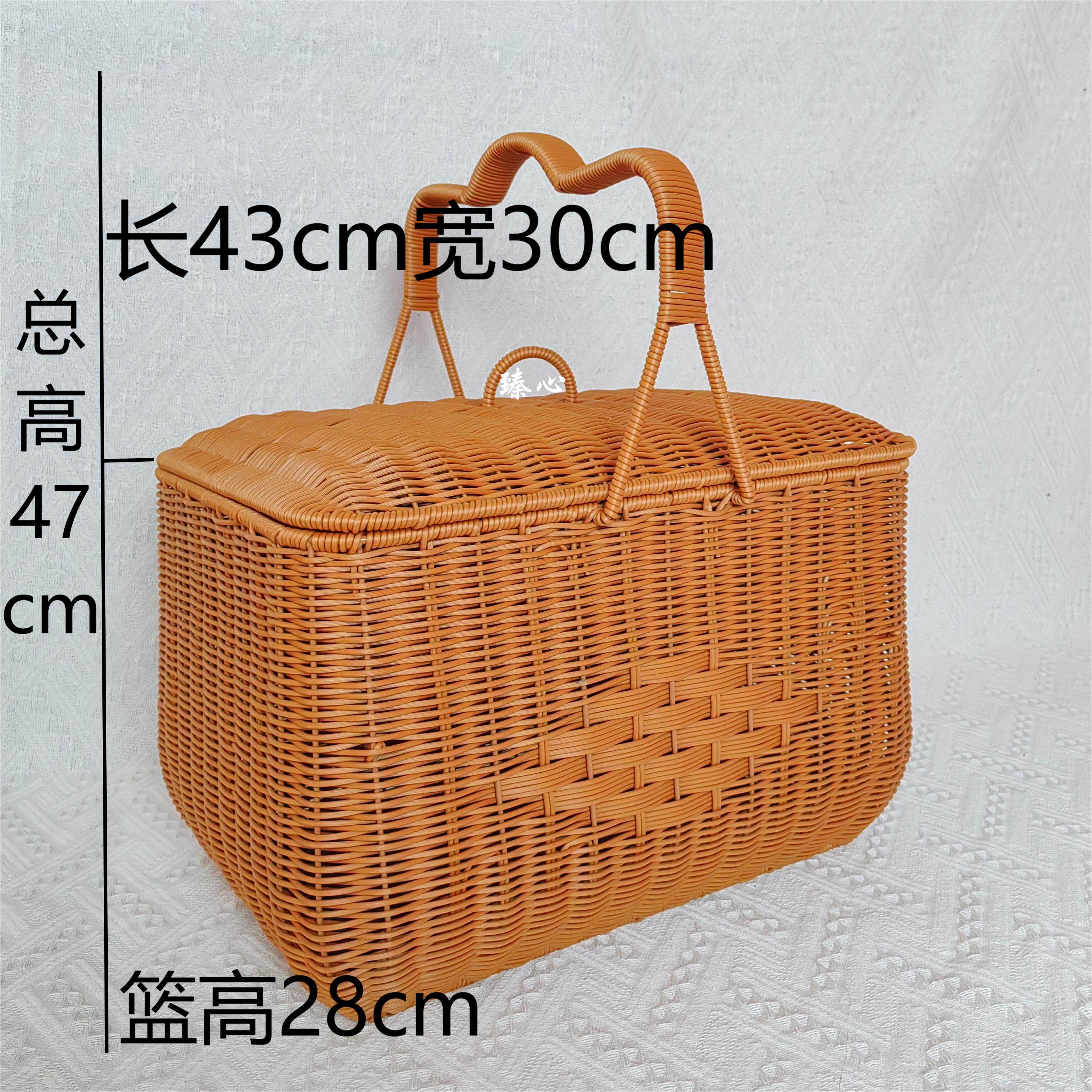 TF28 모조 등나무 결혼식 축하 신년 이브 바구니 신을 숭배하는 바구니 조상을 숭배하는 바구니 신을 숭배하고 조상을 숭배하는 피크닉 휴대용 숭배 바구니
