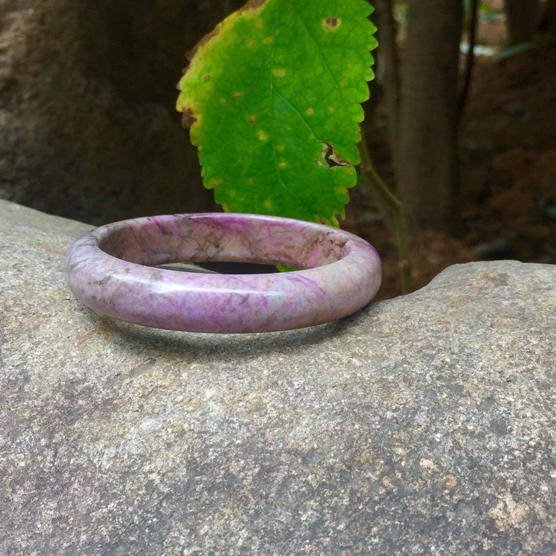 醒走 S1迟暮的少女 天然舒俱来老矿料樱花粉色飘绿手镯子苏纪石