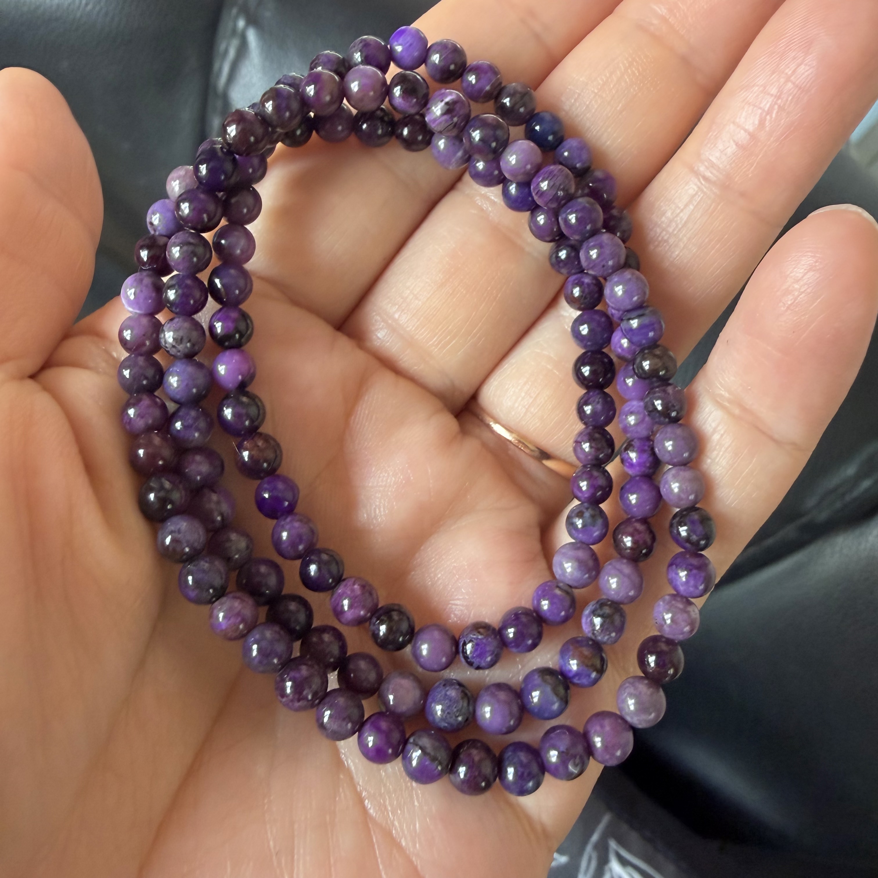 醒走 4.5-5mm天然舒俱来玉化皇家紫果冻帝王紫三圈手串多圈手链