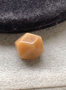醒走 天然舒俱来稀有色玉化橘色黄色橙色多面体多棱柱桶珠通孔珠