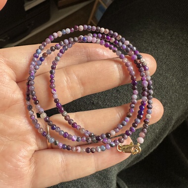 醒走 2.5-3mm天然舒俱来玉化冰透果冻小米珠子三圈多圈手链项链