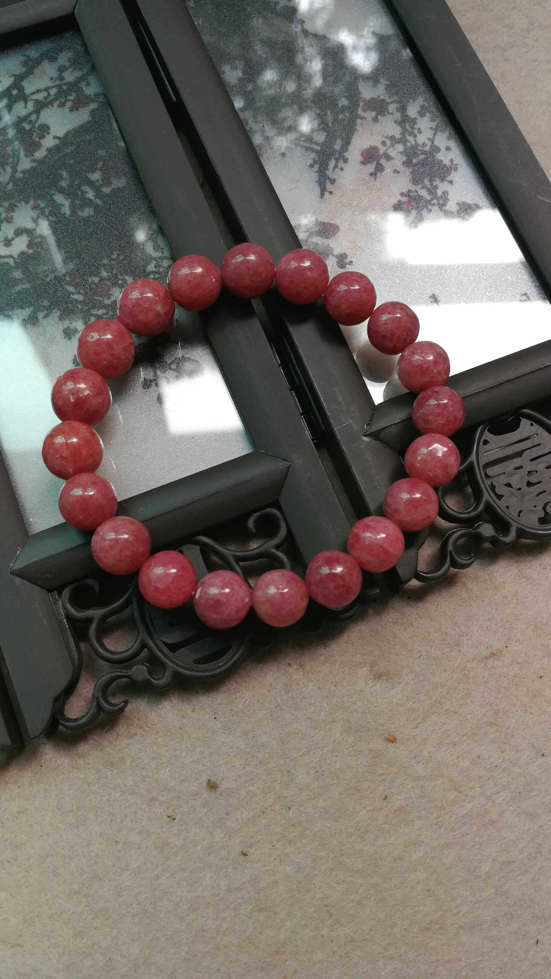 醒走特价 天然巴西蔷薇辉红宝红手串8mm9mm蔷薇石手链