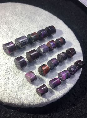 醒走 天然黑色舒俱来老矿料黑桶珠苏纪石直筒隔珠腰珠直切鼓珠