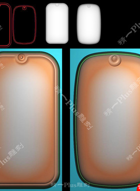 精一玉雕jdp格式精雕图1011简约平安无事面包牌牌型bmp灰度图带线