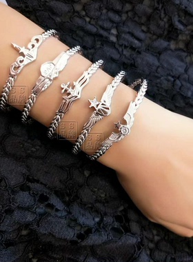 纯银军人老婆生日七夕礼物手链