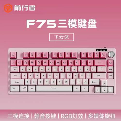 前行者F75无线蓝牙键盘机械手感侧刻静音办公专用高颜值游戏电竞