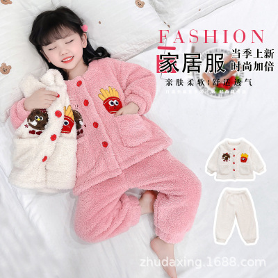 2024年冬季女童珊瑚家居服套装
