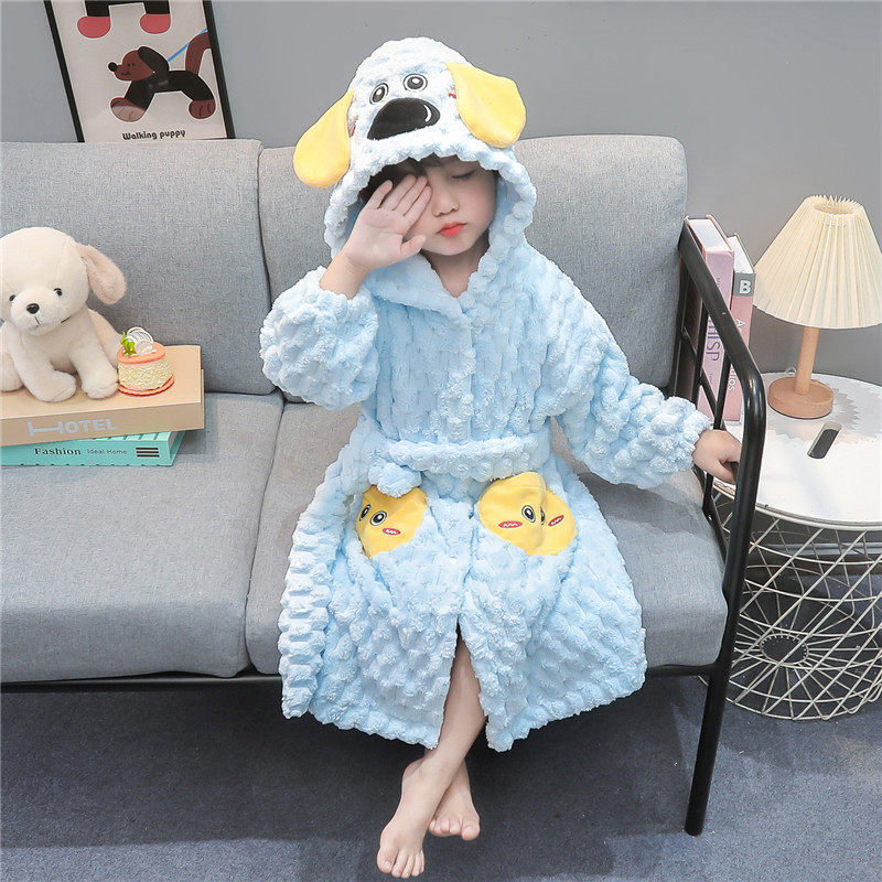 儿童睡袍加厚长袖睡衣中小童202