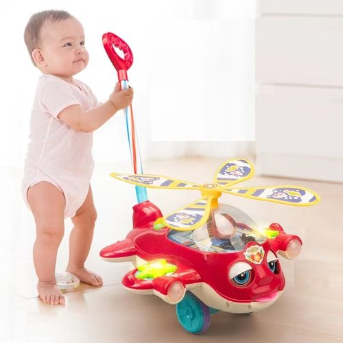 【下单立减50】单杆推推乐玩具飞机带声音吸引宝宝学步手推车A1