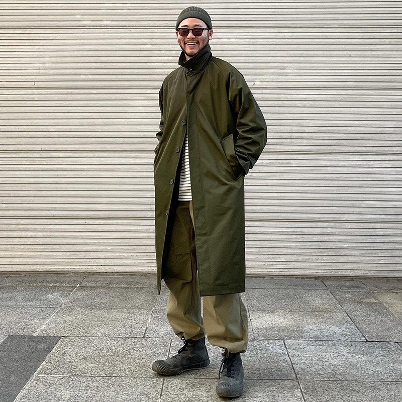 WALKING UNCLE SPRING AND AUTUMN BALMAKEN COAT KOREAN VERSION LOOSE LONG OVER-THE-KNEE WINDBREAKER JACKET BOYS HIGH-END SENSE