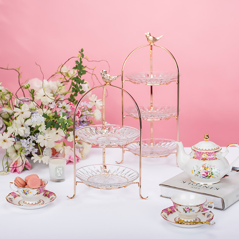 欧式水果盘多层果盘创意现代客厅下午茶餐具点心盘甜品台蛋糕盘架