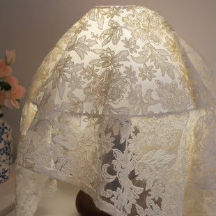 欧式复古床头柜台灯蕾丝防尘盖巾电饭煲咖啡机冰箱通用盖布可定制