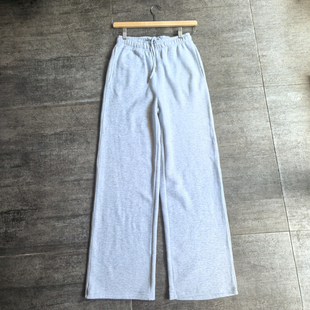 澳洲cotton 大码 on秋冬季 卫裤 胖MM 女高腰加绒阔腿直筒长裤 不褪换