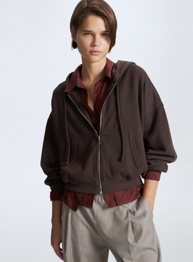 不褪换！俄罗斯时尚品牌lime春秋季女连帽拉链卫衣外套大码胖MM