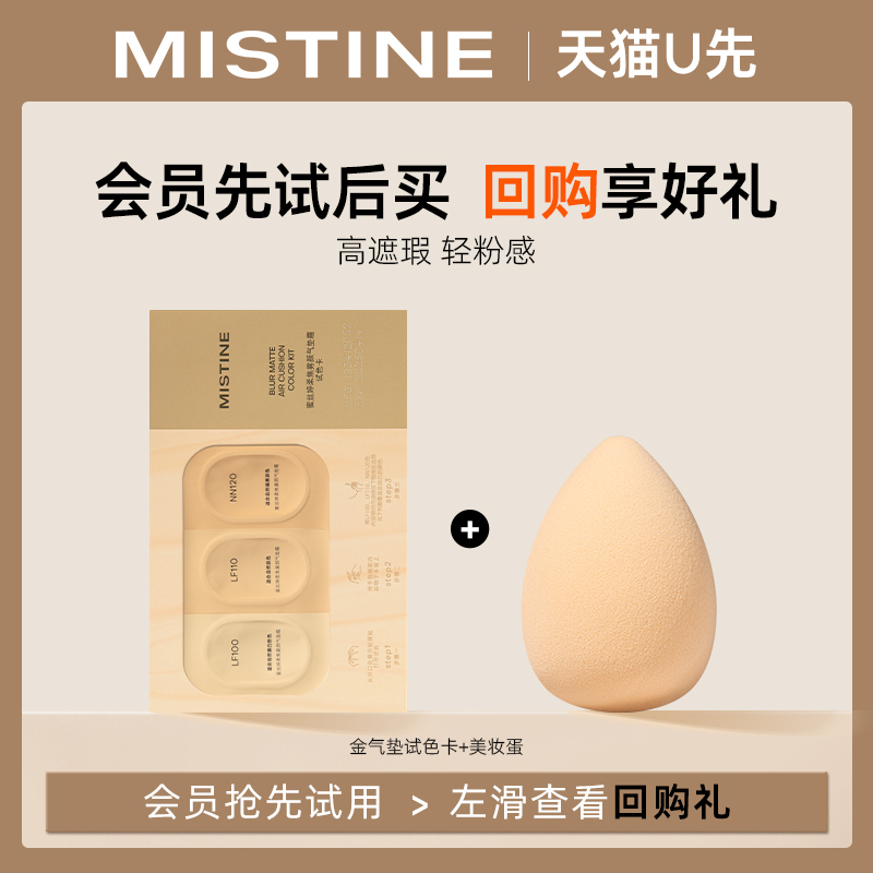 mistine蜜丝婷高遮瑕气垫试色卡