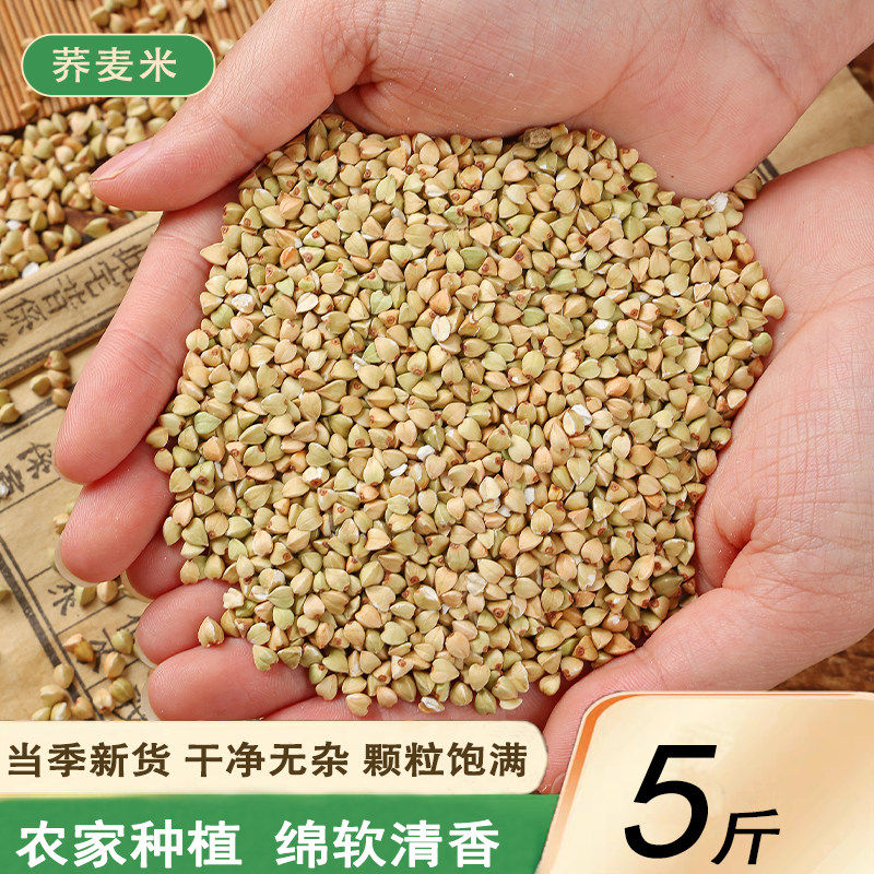 纯正荞麦米新米5斤五谷杂粮粗粮农家三角麦绿乔麦纯荞麦仁粒新货