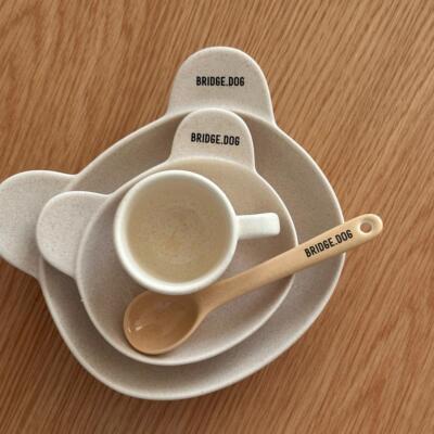 韩国BRIDGE.DOG 宠物 新品方碗陶瓷碗小熊盘 舔食碗 原装进口保证