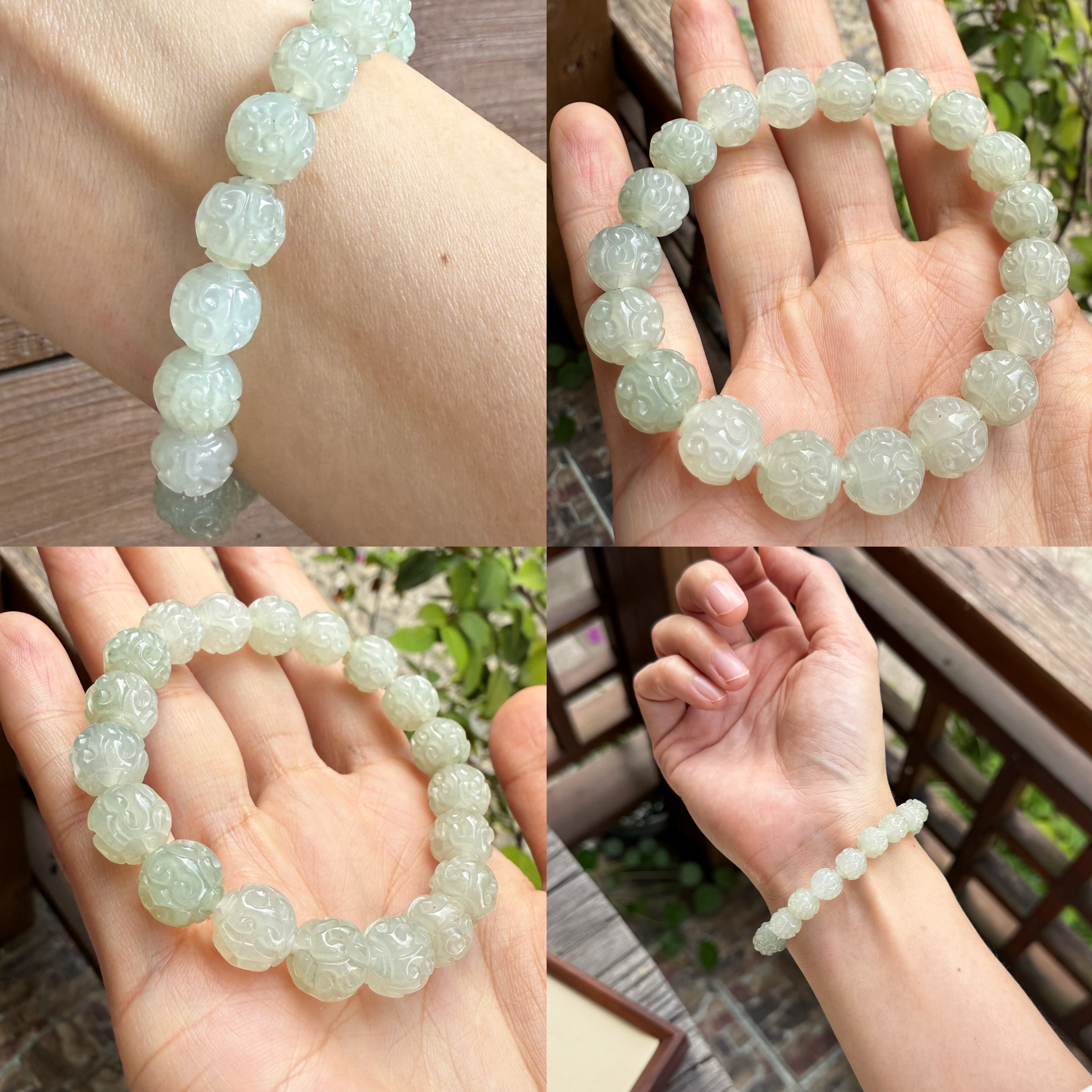 翡翠雕刻金刚菩提珠子文玩手串男士女款时尚幸运手链送闺蜜礼物