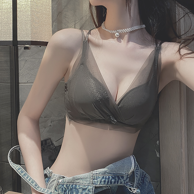 內(nèi)衣女小胸聚攏性感美背夏季薄款無鋼圈胸罩女士蕾絲文胸