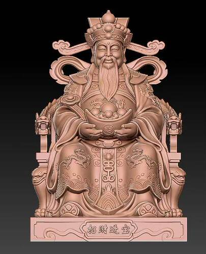 招财进宝财神爷stl3d模型人物