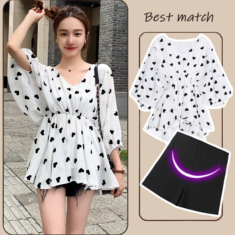 孕妇套装夏季时尚外出新款潮辣妈洋气网红短裤产检小香风两件套