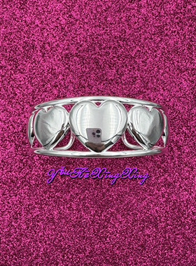 有颗星星时尚甜酷S925银爱心手镯