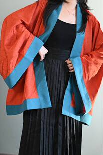 禅山记原创汉服天丝提花铜钱纹赵泊雲貉袖 现货