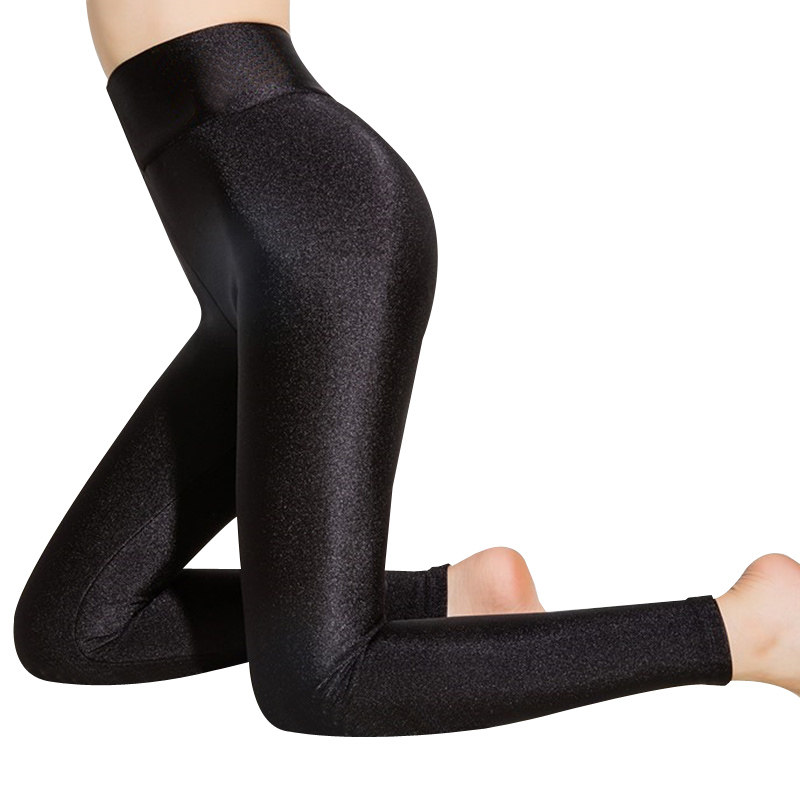 GLOSSY PANTS WOMENS VELVET LEGGINGS AUTUMN AND WINTER HIGH WAIST PLUS SIZE FAT MM WEAR SLIM FOOT PEDALS SMALL FOOT ELASTIC BODYBUILDING PANTS