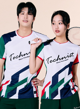 2025春夏新品Technist韩国羽毛球服男款女款运动短袖速干吸汗T恤