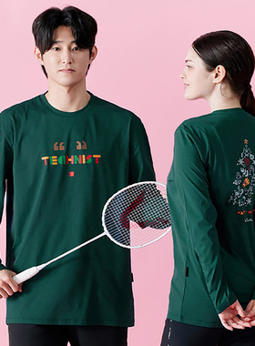 2024新品Technist韩国羽毛球服男女同款情侣时尚长袖运动上衣速干