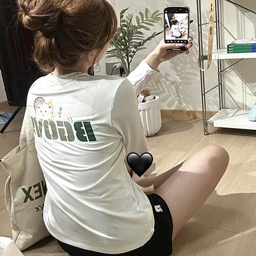 2024冬季新品韩国BGOVS运动服羽毛球男款女款加绒长袖T恤速干上衣