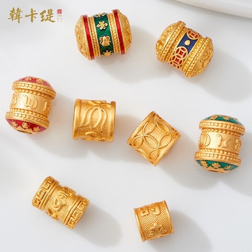 韩卡缇古法沙金久不掉色通孔隔珠