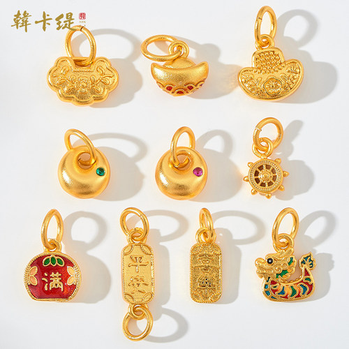 韩卡缇古法沙金久不掉色吊坠吊饰