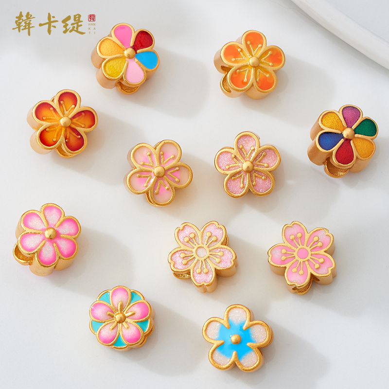 韩卡缇古法沙金久不掉色通孔隔珠