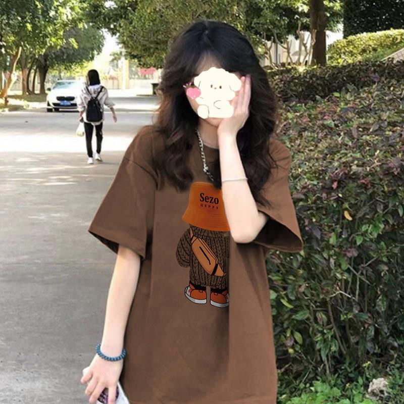 日本正版SLYchic复古短袖t恤女高级感宽松百搭印花打底衫上衣ins
