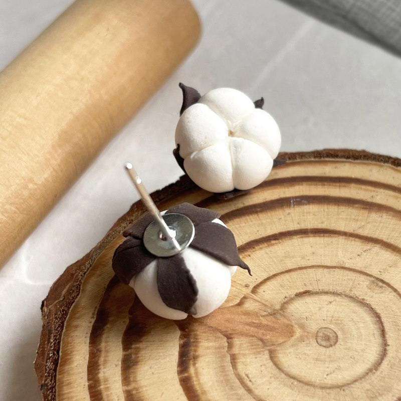 手工原创粘土棉花耳钉无耳洞耳夹可爱秋冬新款,饰品/流行首饰/时尚饰品新,耳钉,淘宝优惠券,粉丝福利购,淘宝优惠卷