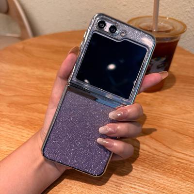 三星zflip5手机壳新款flip5渐变紫色闪粉折叠屏w23flip透明超薄flip3全包防摔Galaxyzflip4保护套zflip6适用