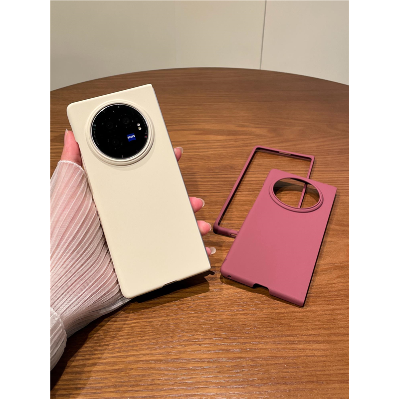 适用vivoxfold3折叠手机壳新款简约磨砂肤感女X Fold 3pro超薄全包防摔折叠屏保护套xfold2个性纯色网红外壳
