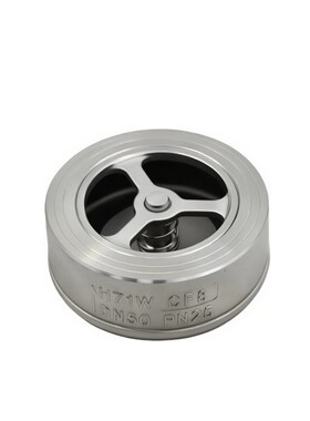 菲文特304不锈钢对夹式软密封止回阀H71W-25P弹簧四氟软密封单向
