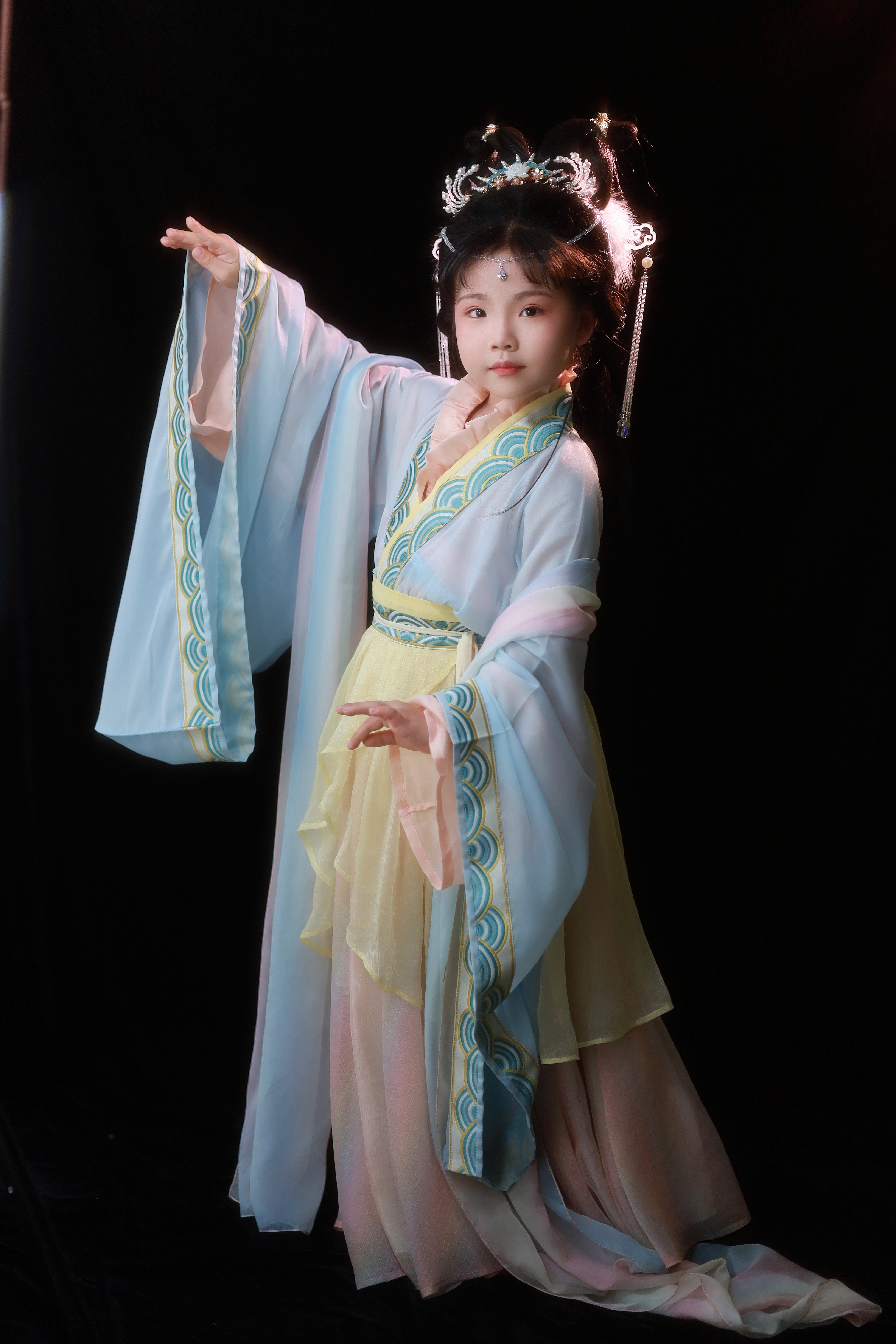 玺儿制作童装  广袖上襦 合围 齐腰裙 荷叶领 中衣 宋 映月,女装/女士精品,汉服套装,淘宝优惠券,粉丝福利购,淘宝优惠卷