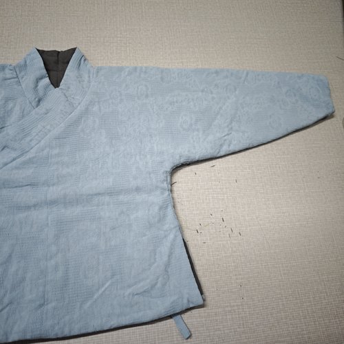 玺儿制作童装 棉服 交领 蓝灰色 秋冬款