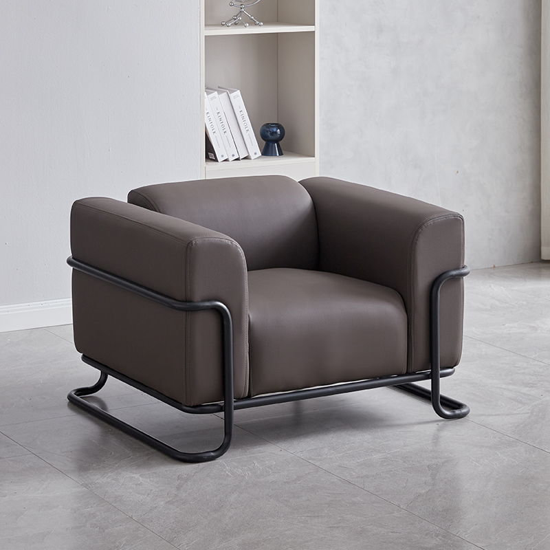 北欧轻奢酒店民宿沙发简约现代生态真皮复古工业风休闲客厅沙发