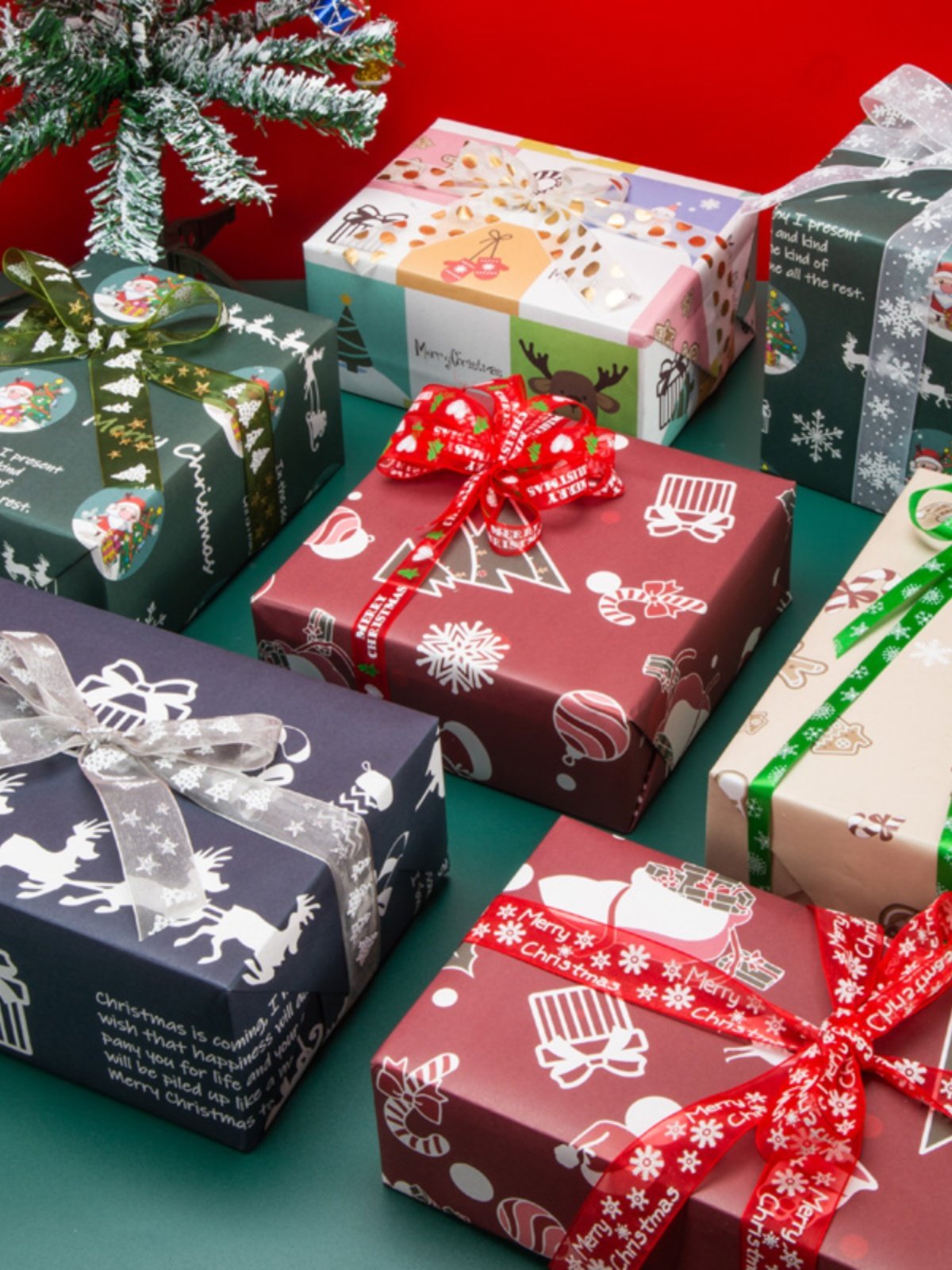 새로운 두꺼운 흰색 크래프트 종이 크리스마스 선물 포장지 선물 상자 꽃다발 수제 장식 종이 하이 엔드