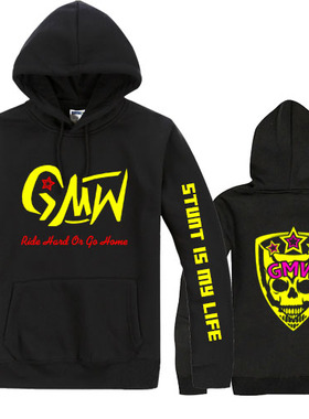 GMW 骑士 摩托车 机车 MOTO 骷髅头 加绒 套头 卫衣 衣服 春秋冬