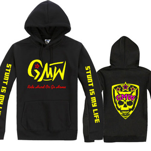 GMW 摩托车 骑士 骷髅头 机车 加绒 MOTO 卫衣 春秋冬 衣服 套头