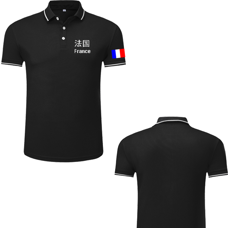法国 France 国旗 旅游 巴黎 短袖 翻领 天丝棉 Polo衫 速干 衣服