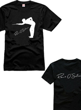 奥沙利文签名 o'sullivan斯诺克snooker台球桌球馆短袖T恤衣服