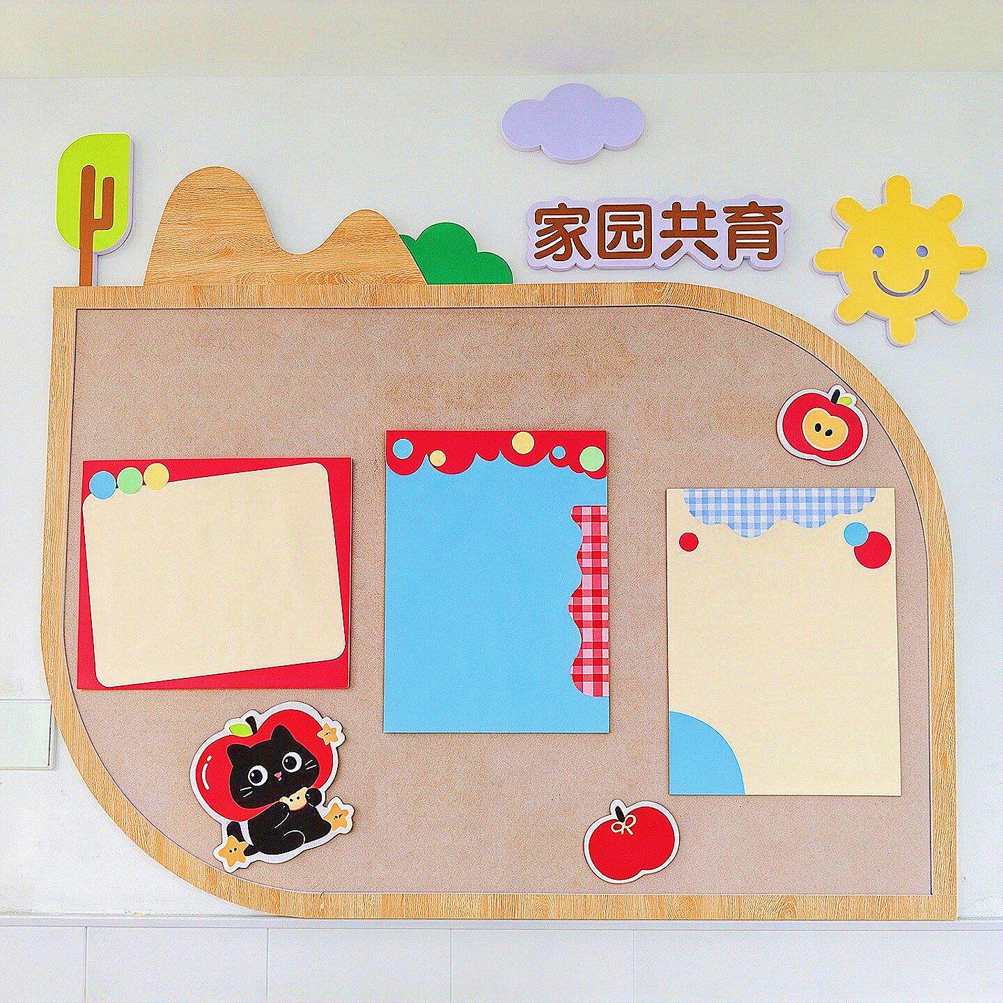 幼儿园番茄猫红色苹果主题环创