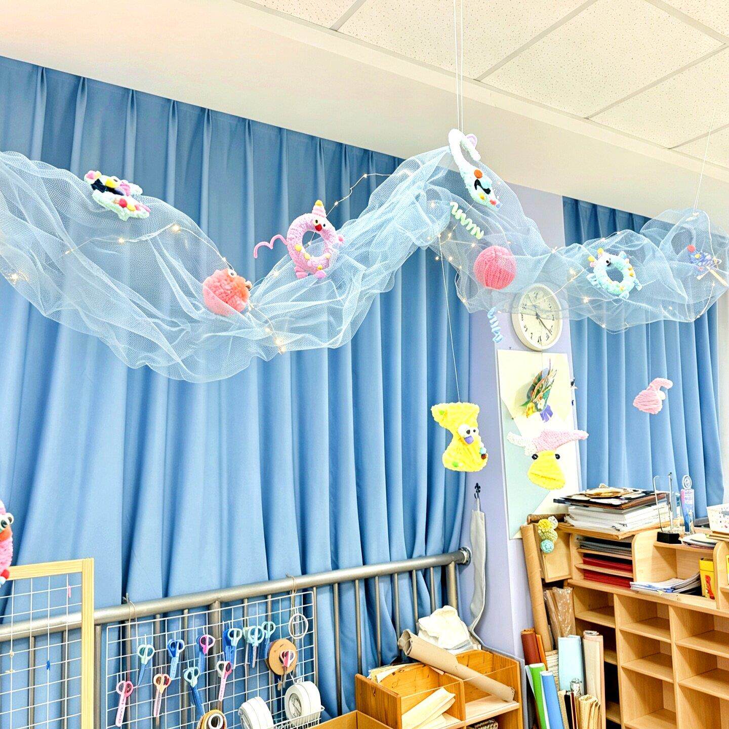 幼儿园环创材料云雾纱教室吊饰