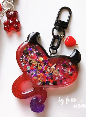 ichigo国内版权授权  QUEENT滴胶手作 流沙模具 恶魔爱心 0254